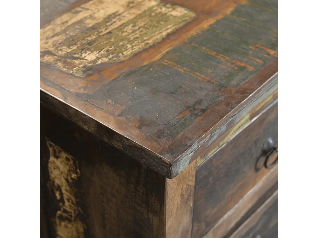 Armadio con 16 cassetti in legno massello riciclato stile antico