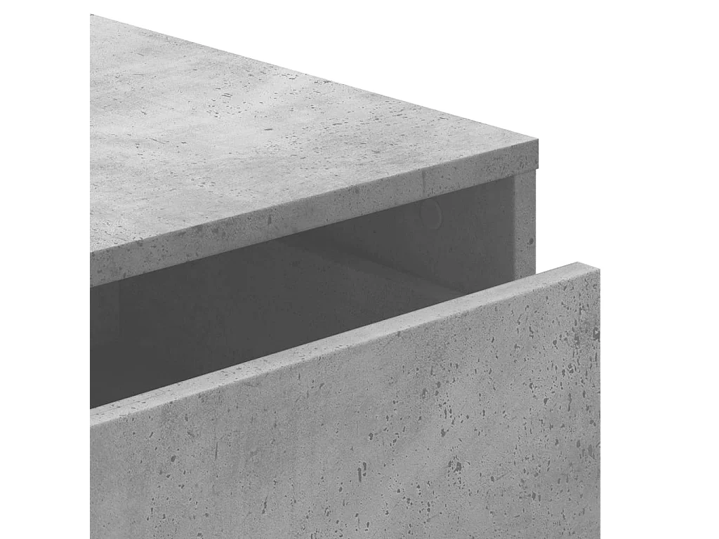 Cômoda de canto cinza concreto 60x41x58 cm madeira trabalhada