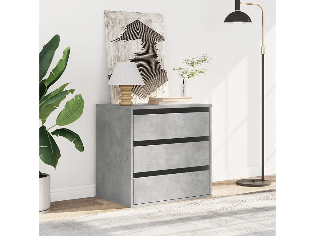 Betongraue Eckkommode 60x41x58 cm, Holzwerkstoff