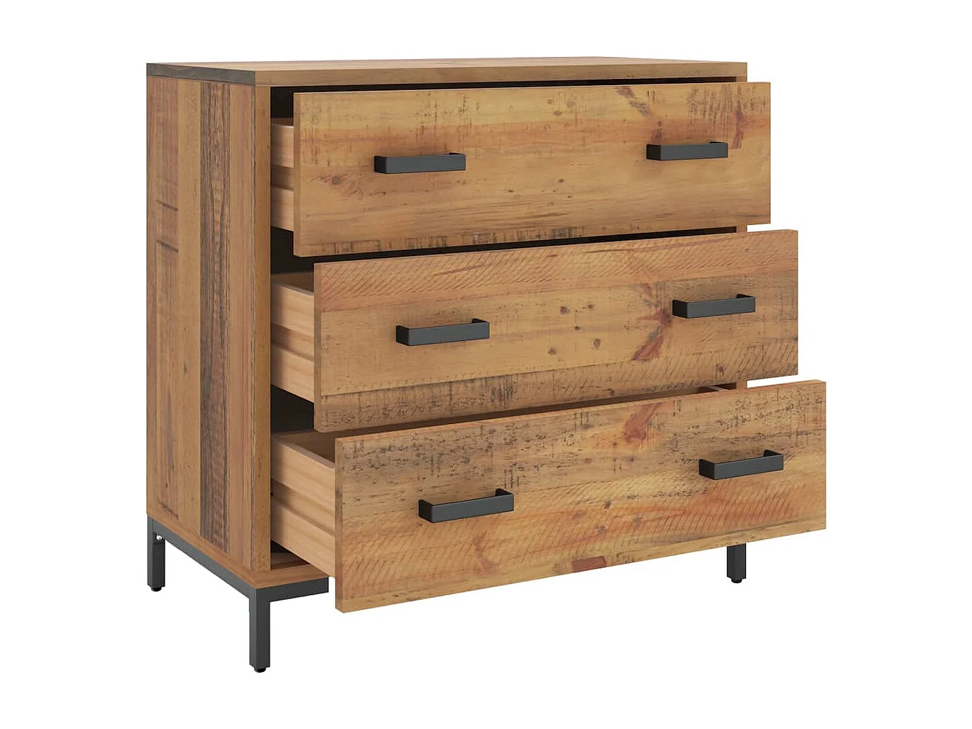 Cassettiera 75x35x70 cm Legno di pino massiccio