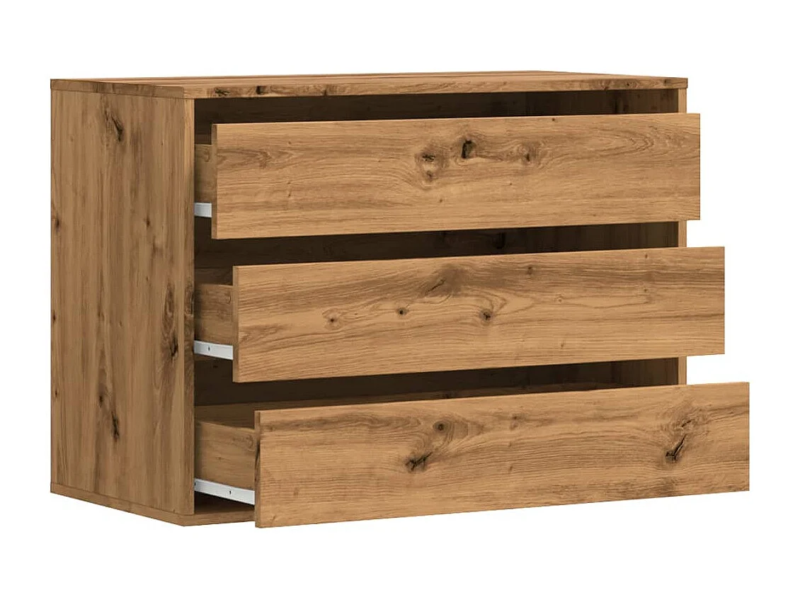 Commode d'angle chêne artisanal 80x41x58 cm bois d'ingénierie