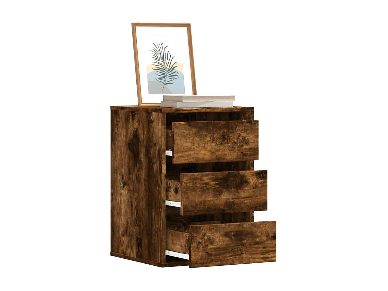 Commode d'angle chêne fumé 40x41x58 cm bois d'ingénierie