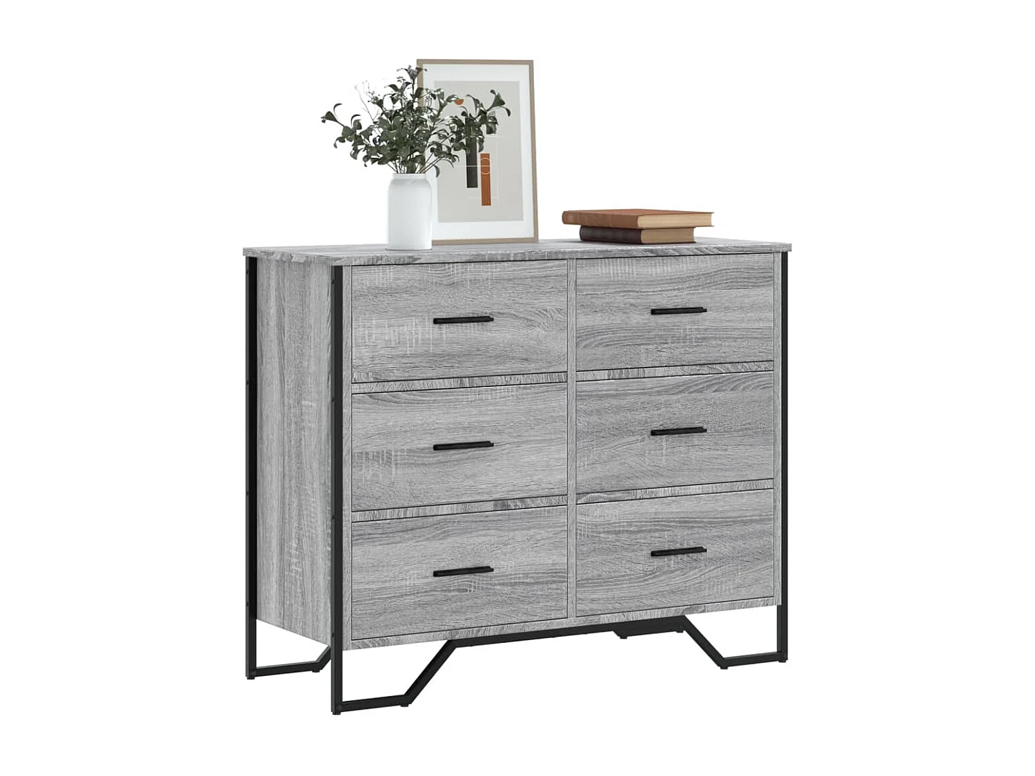 Commode sonoma gris 91x35,5x74,5 cm bois d'ingénierie