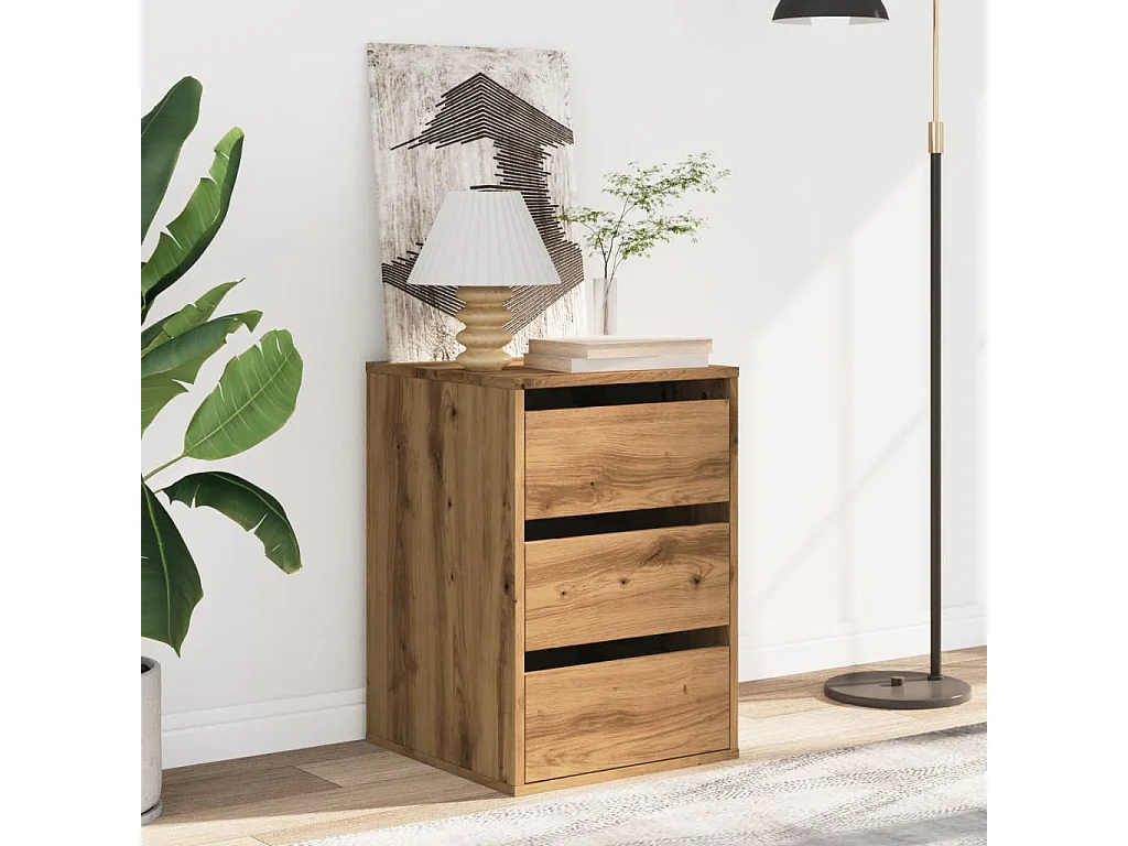 Handgefertigte Eckkommode aus Eichenholz, 40 x 41 x 58 cm, Holzwerkstoff