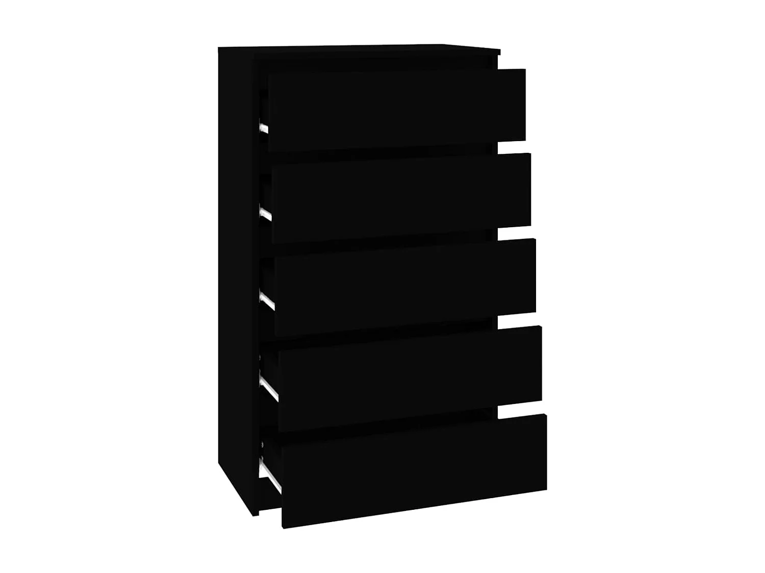 Cassettiera nera 60x36x103 cm MDF