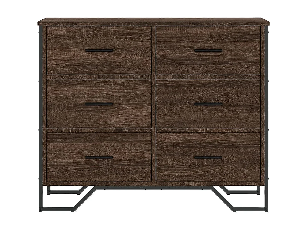 Kommode aus brauner Eiche, 91 x 35,5 x 74,5 cm, Holzwerkstoff