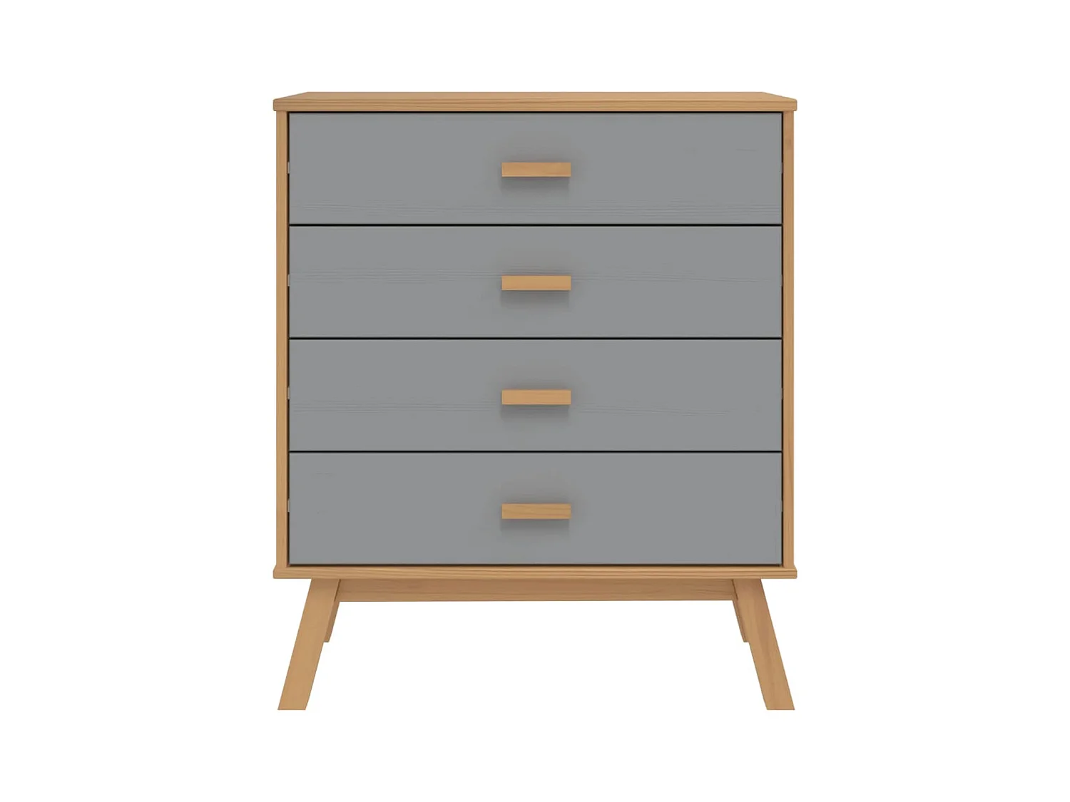 Armoire à tiroirs OLDEN gris et marron bois de pin solide