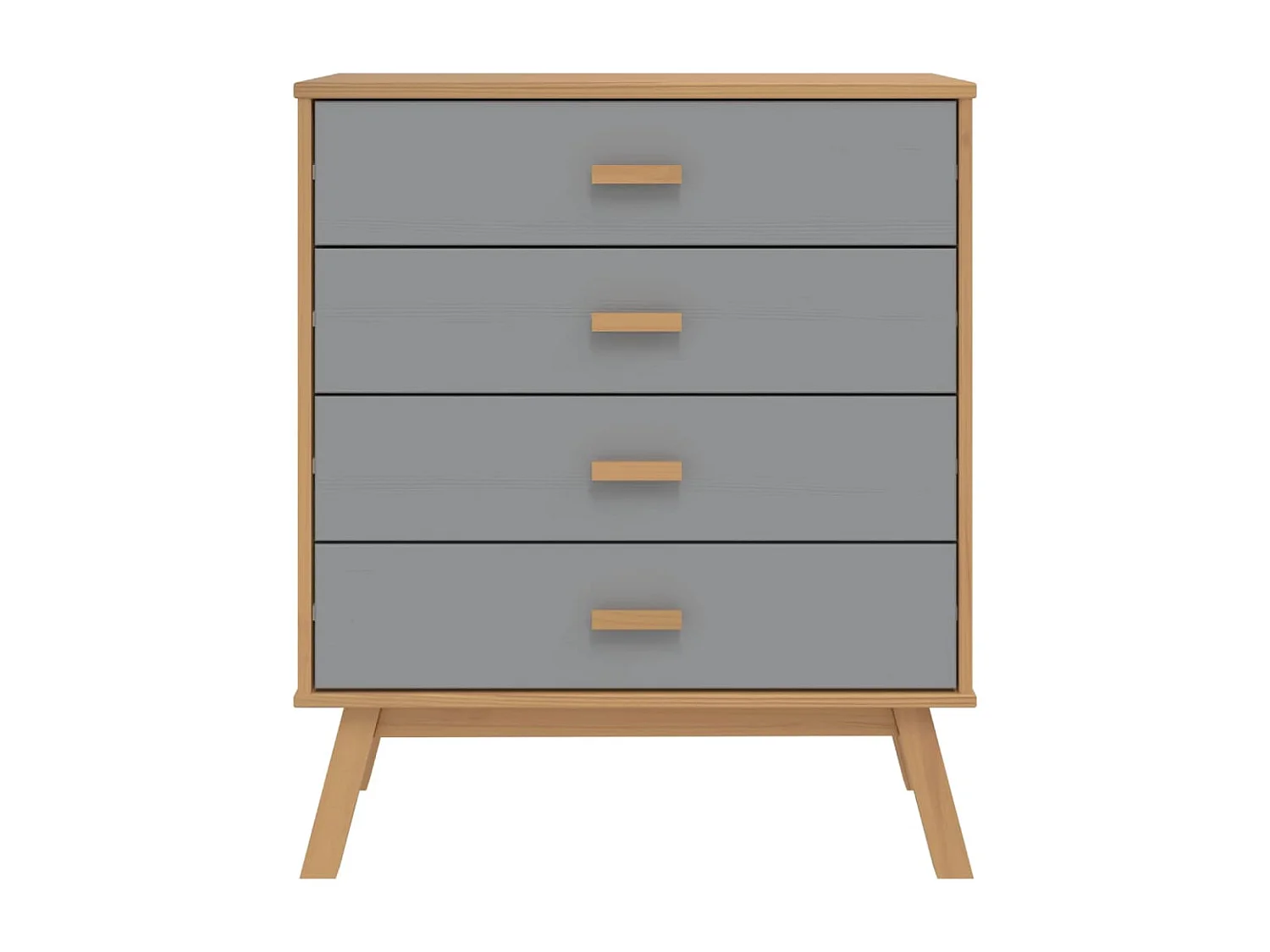 Armoire à tiroirs OLDEN gris et marron bois de pin solide