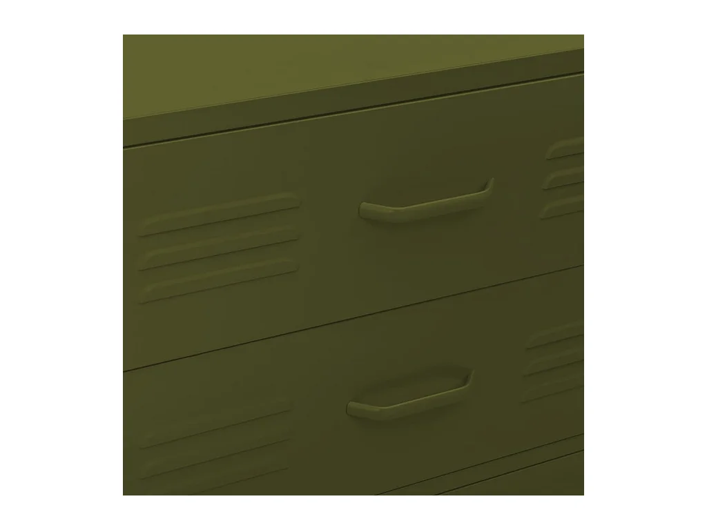 Commode Vert olive 80x35x101,5 cm Acier