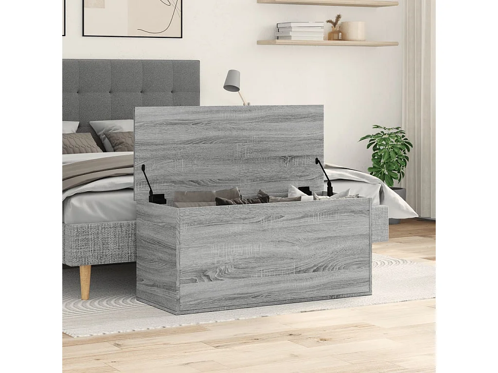 Boîte de rangement sonoma gris 100x42x46 cm bois d'ingénierie