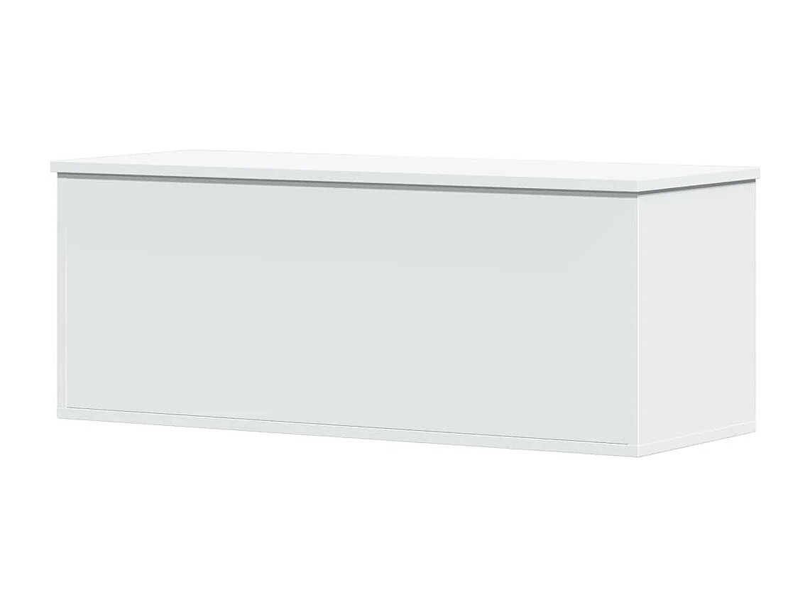 Caixa de arrumação branca 90x35x35 cm madeira trabalhada