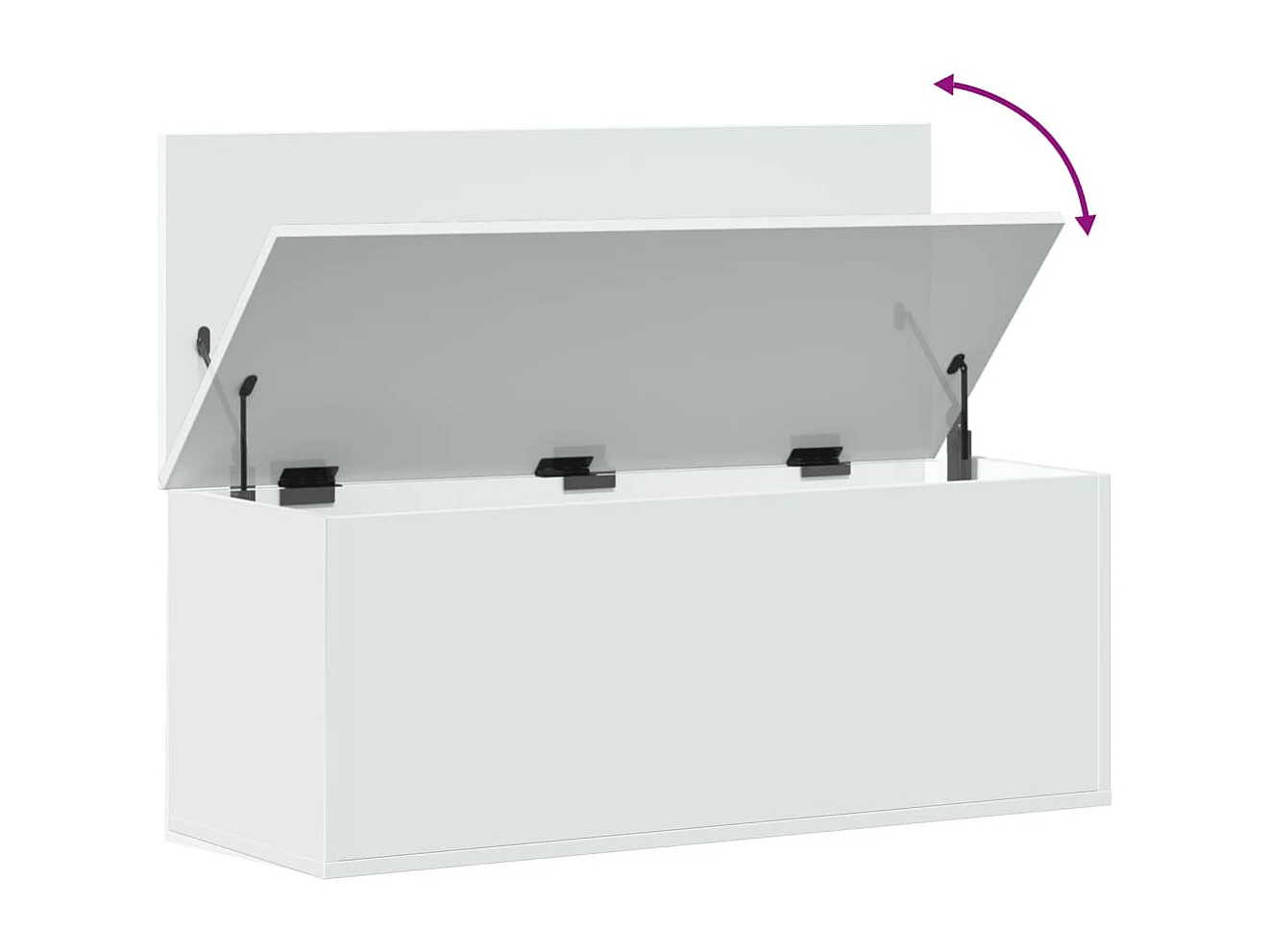 Boîte de rangement blanc 90x35x35 cm bois d'ingénierie