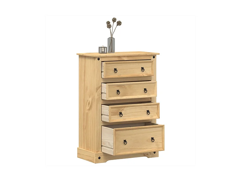 Cômoda Corona 80x43x114 cm madeira maciça de pinho