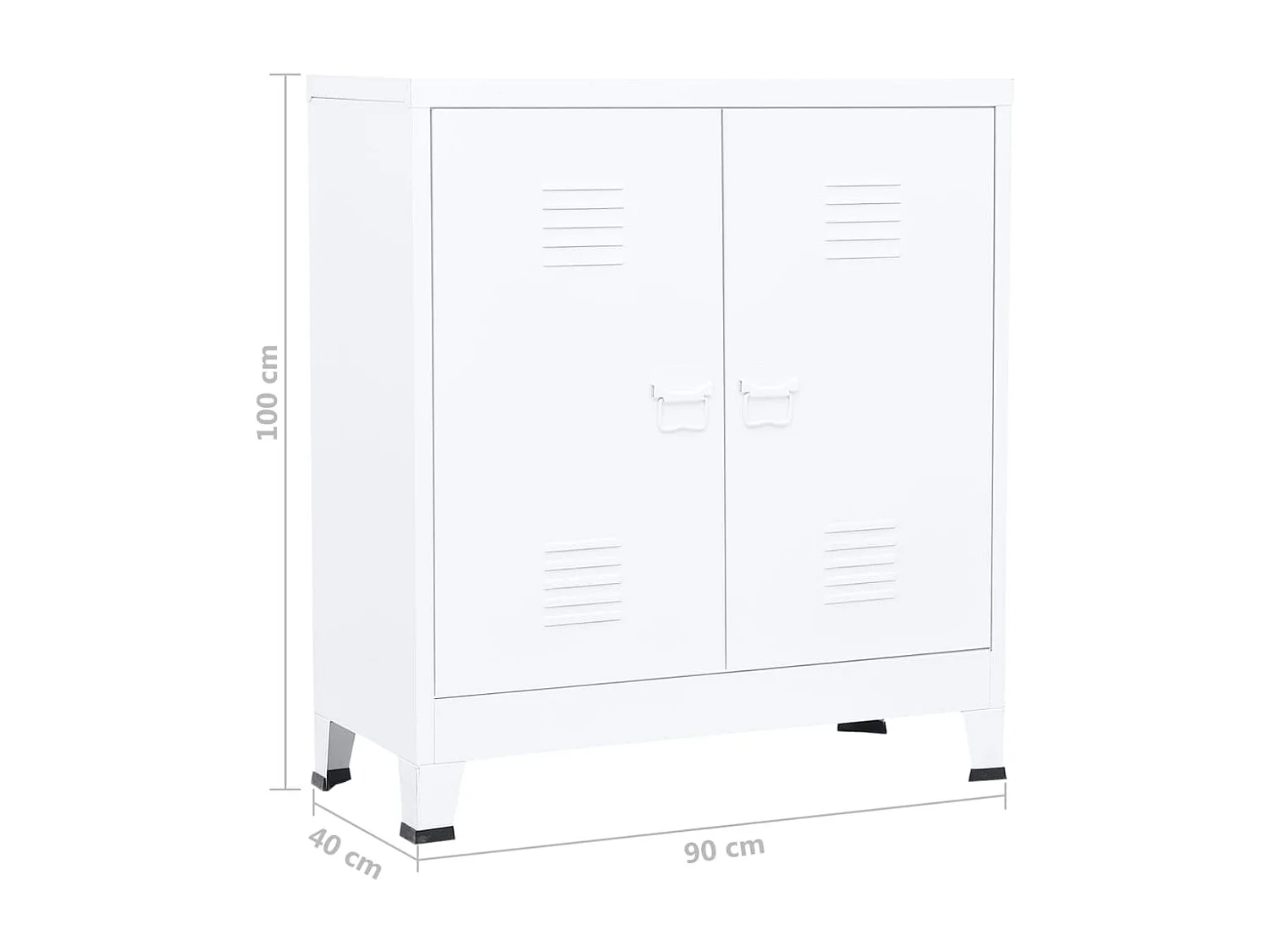 Caixa de armazenamento industrial Branca 90x40x100 cm Aço