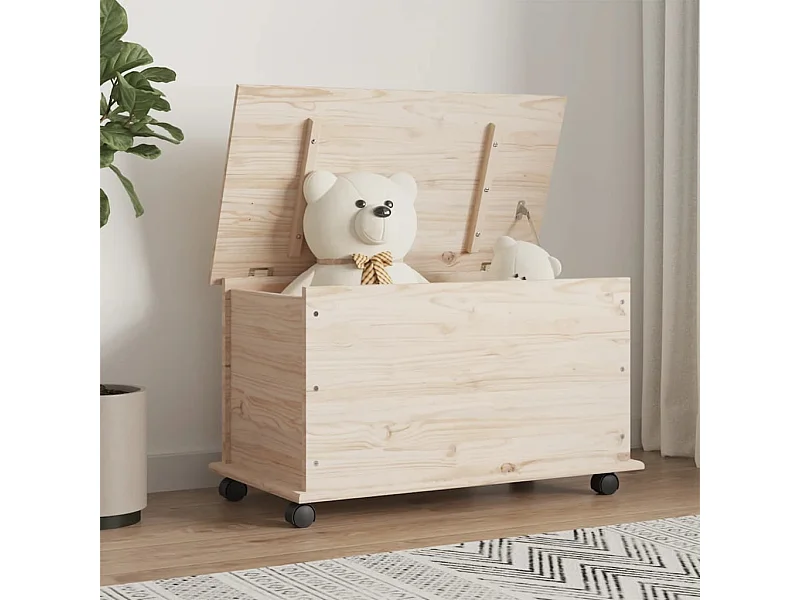 ALTA caja de almacenamiento con ruedas 73x39,5x44 cm madera de pino