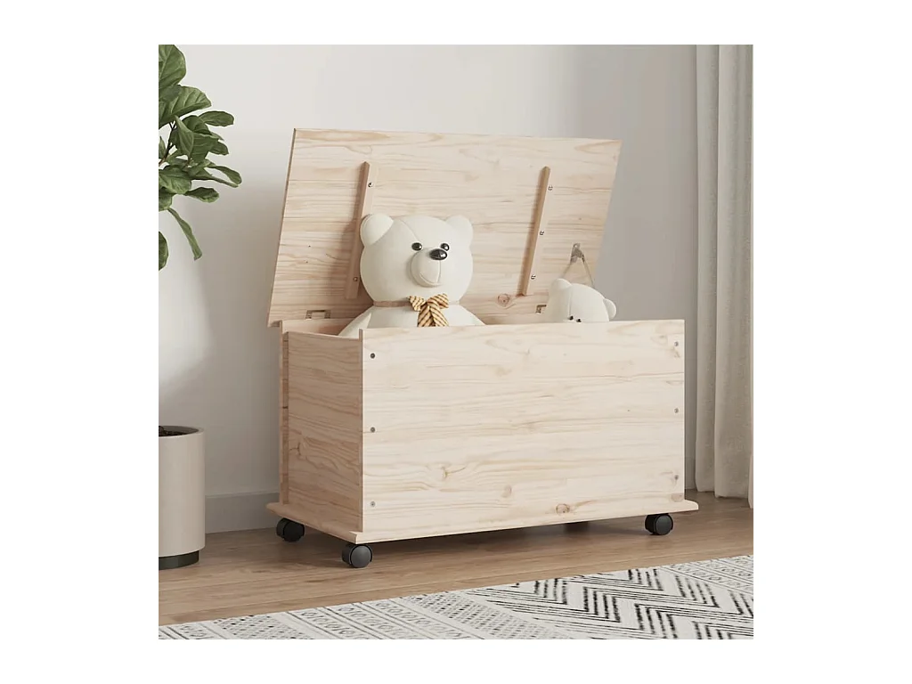Baule portaoggetti ALTA su ruote 73x39,5x44 cm in legno di pino
