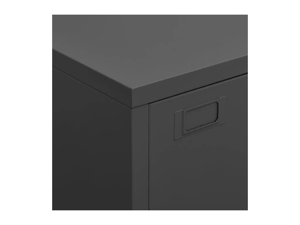 Cómoda de almacenaje industrial Antracita 75x40x115 cm Metal