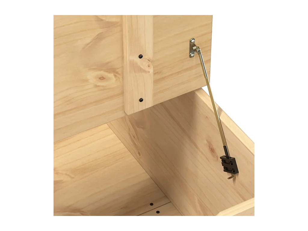 Scatola portaoggetti Corona 78x78x45 cm in legno di pino massiccio