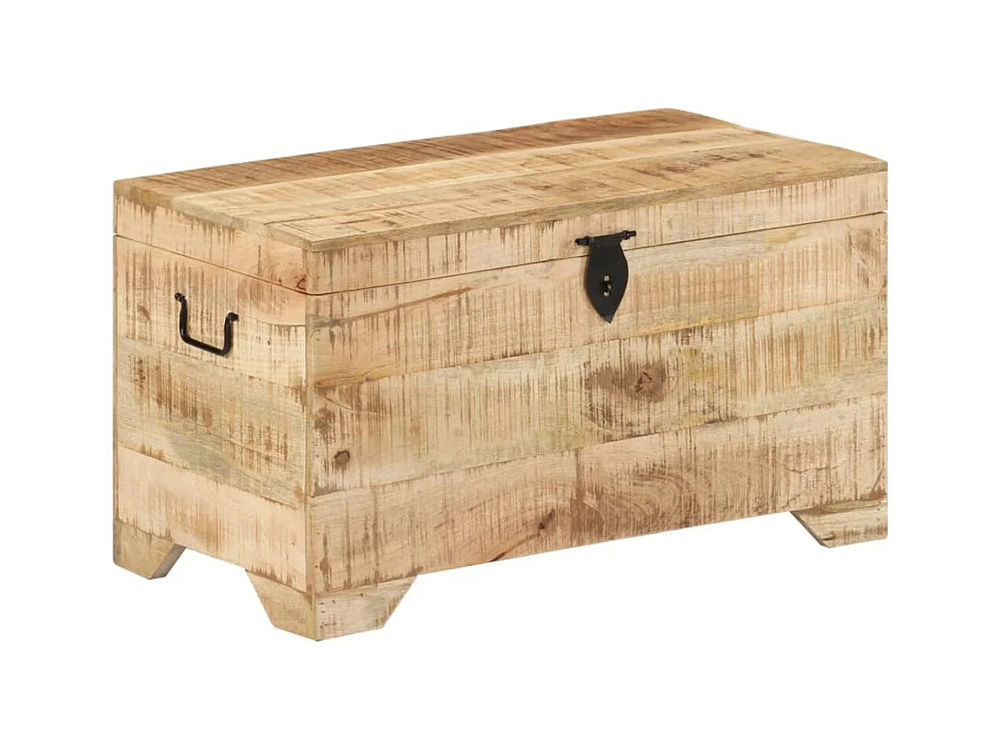 Cassapanca in legno massello di mango grezzo