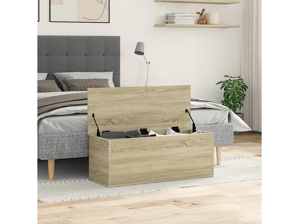 Boîte de rangement chêne sonoma 90x35x35 cm bois d'ingénierie