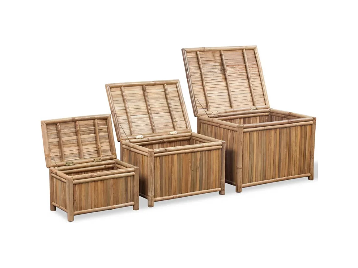Boîte de rangement 3 pcs Bambou
