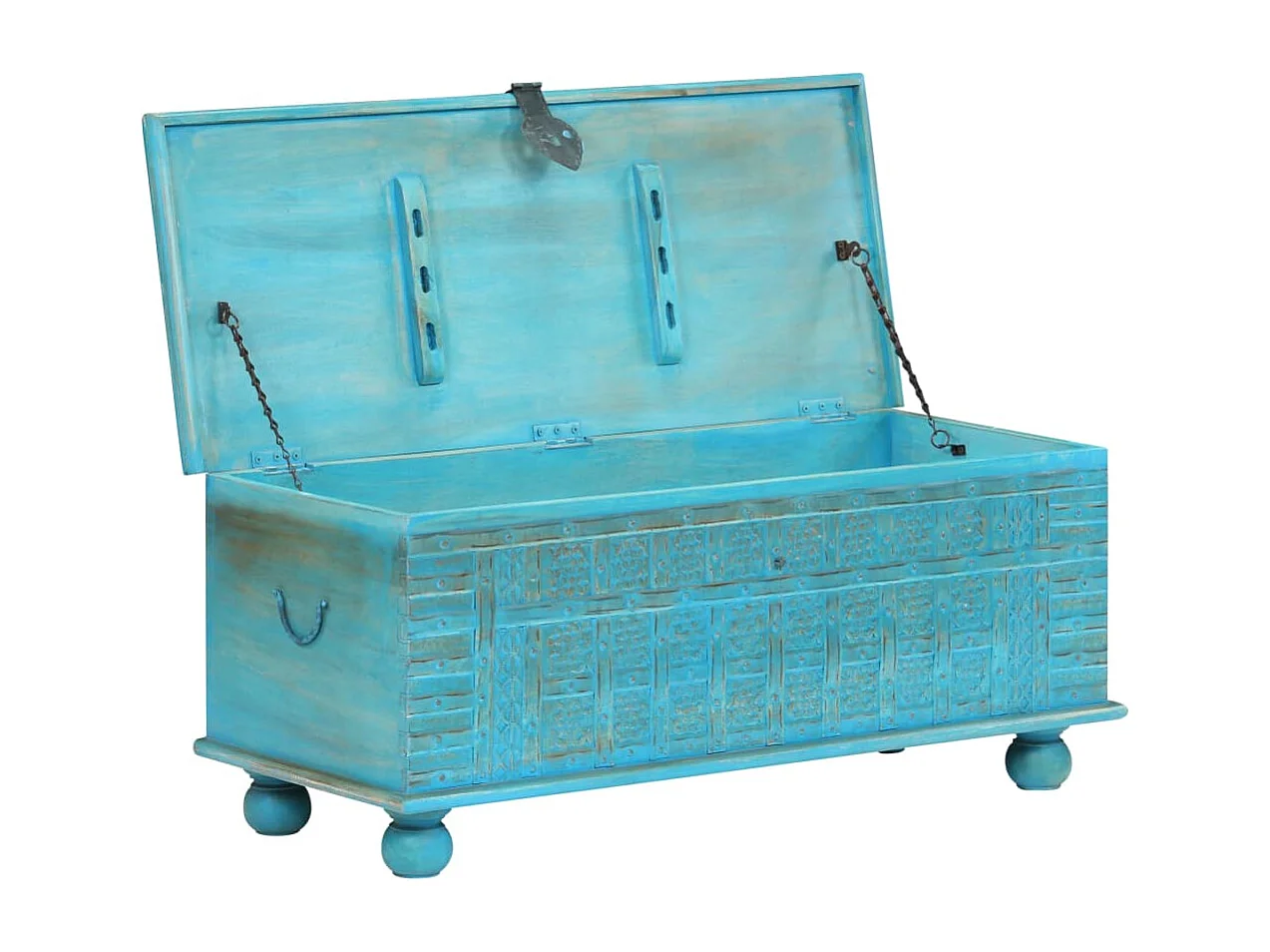 Cómoda de almacenaje Madera maciza de mango 100x40x41 cm Azul