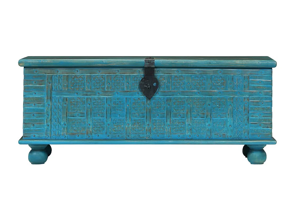 Cómoda de almacenaje Madera maciza de mango 100x40x41 cm Azul