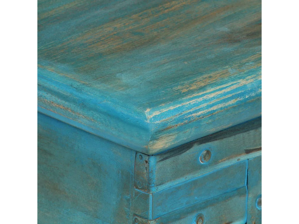 Cómoda de almacenaje Madera maciza de mango 100x40x41 cm Azul