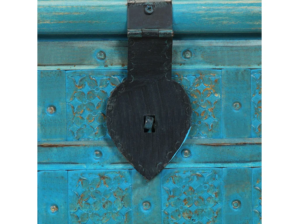 Cómoda de almacenaje Madera maciza de mango 100x40x41 cm Azul