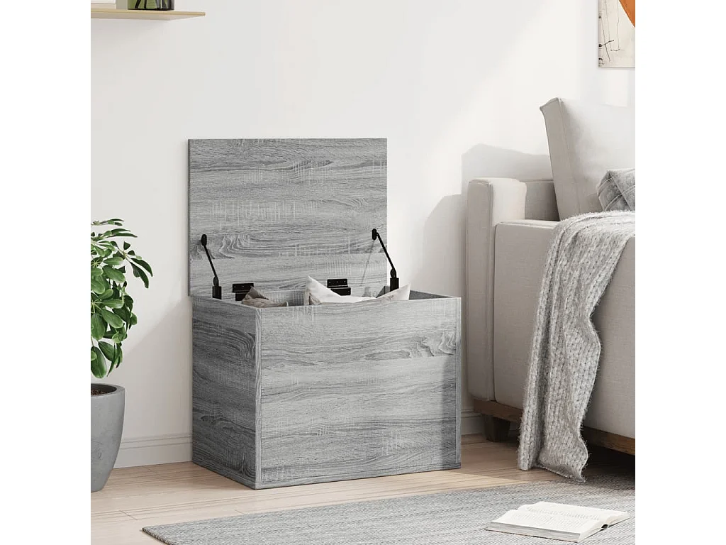 Boîte de rangement sonoma gris 60x42x46 cm bois d'ingénierie