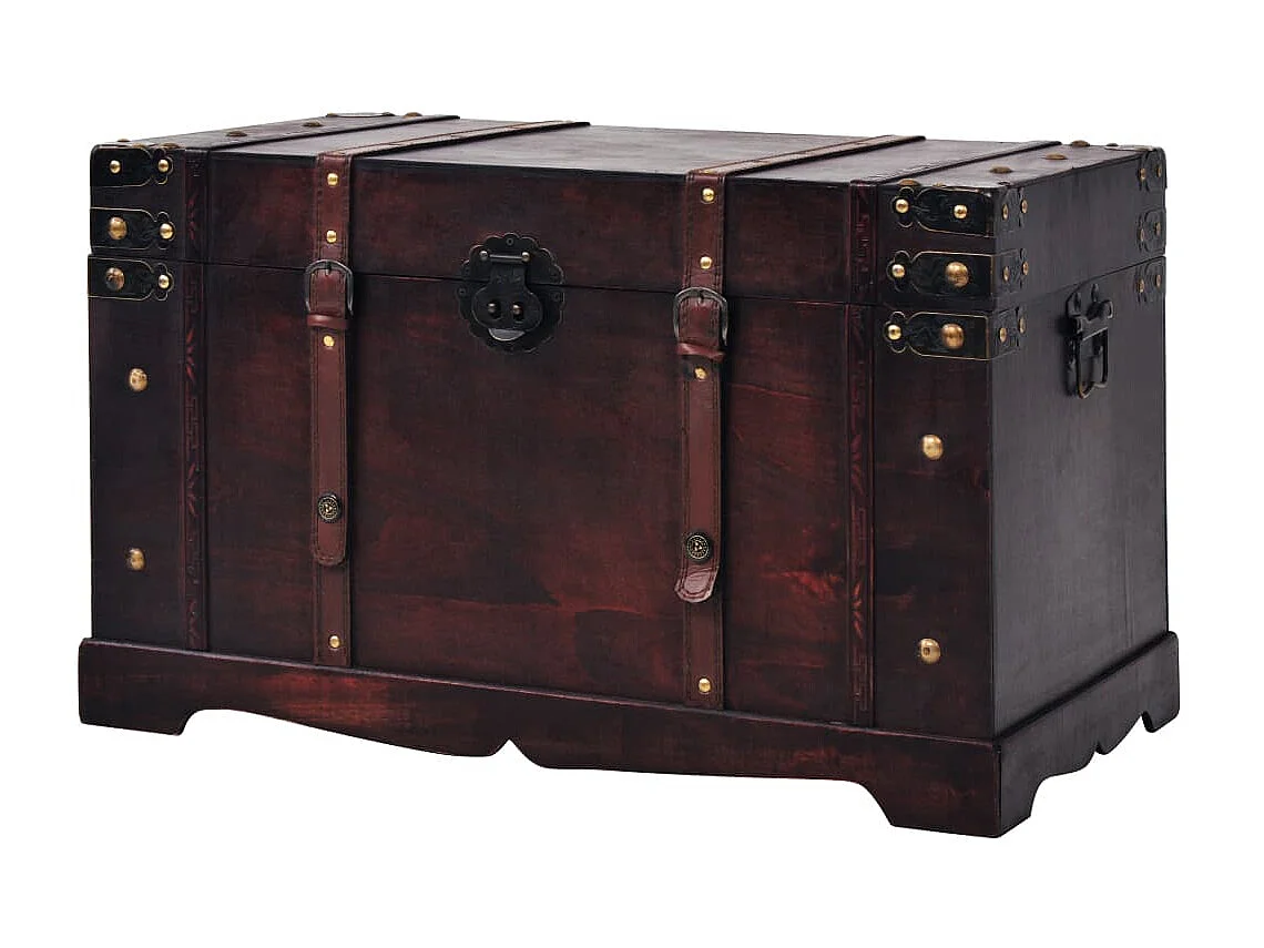 Coffre vintage de rangement bois 66 x 38 x 40 cm