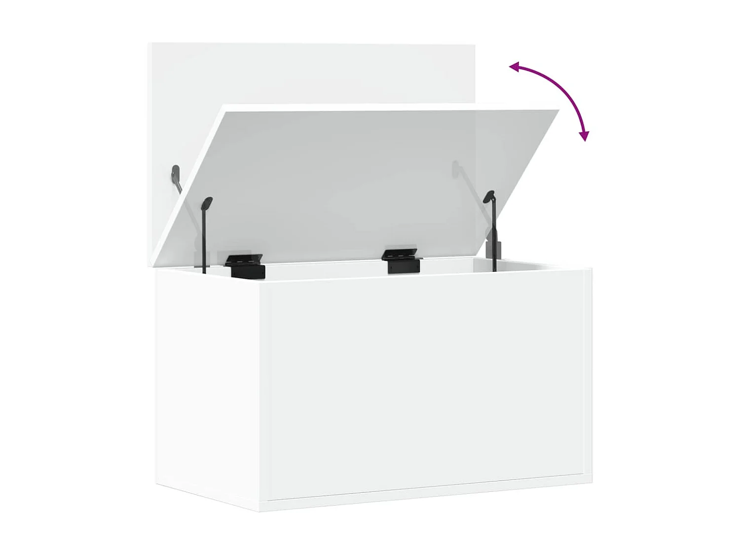 Boîte de rangement blanc 60x35x35 cm bois d'ingénierie