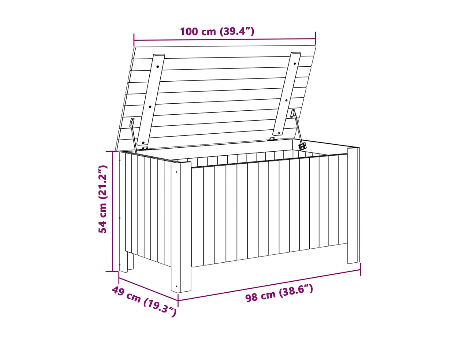 Boîte de rangement avec couvercle RANA blanc bois massif de pin