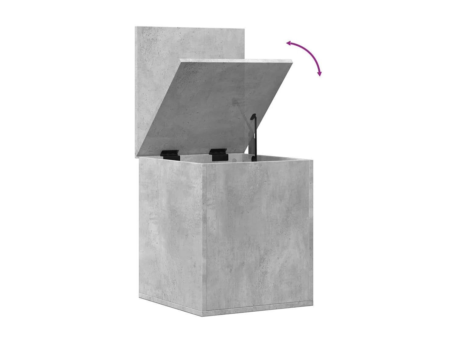 Baule portaoggetti grigio cemento 40x42x46 cm in derivati del legno