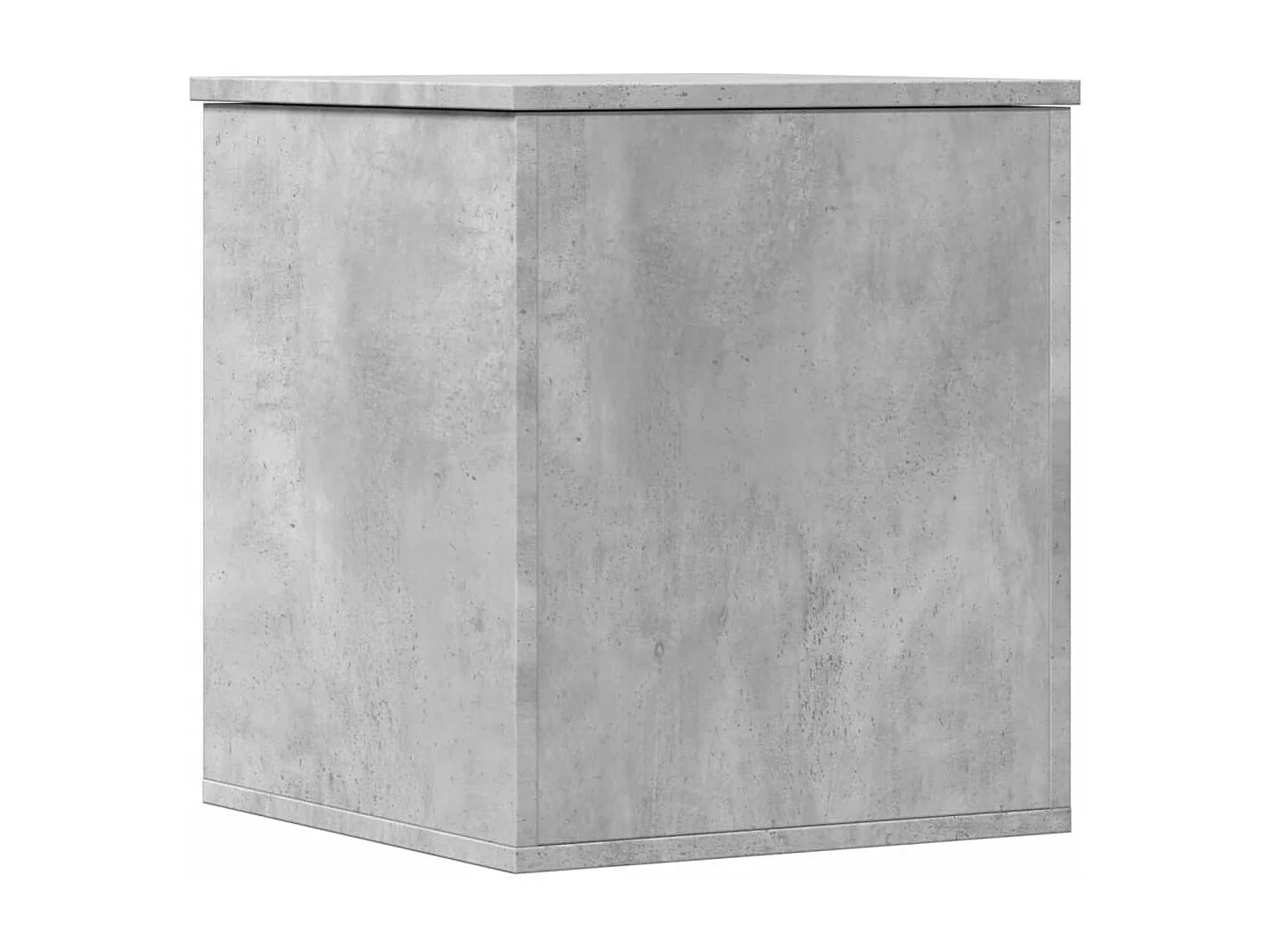 Boîte de rangement gris béton 40x42x46 cm bois d'ingénierie