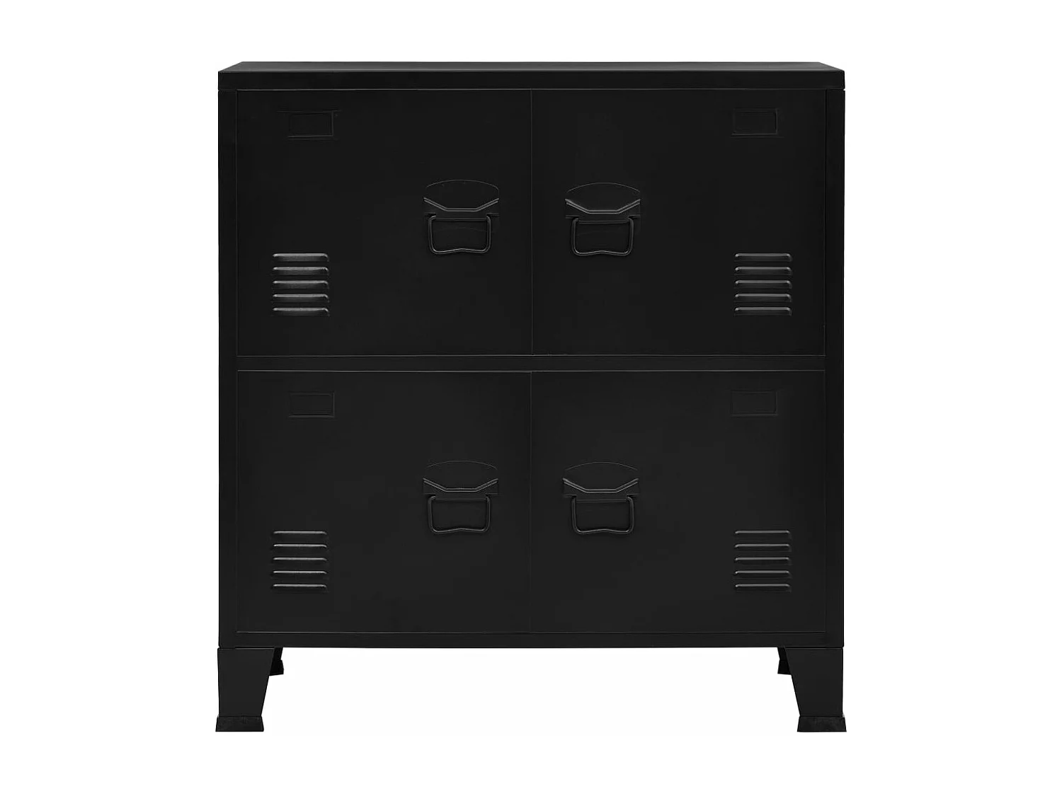 Caixa de armazenamento industrial preta 75x40x80 cm aço