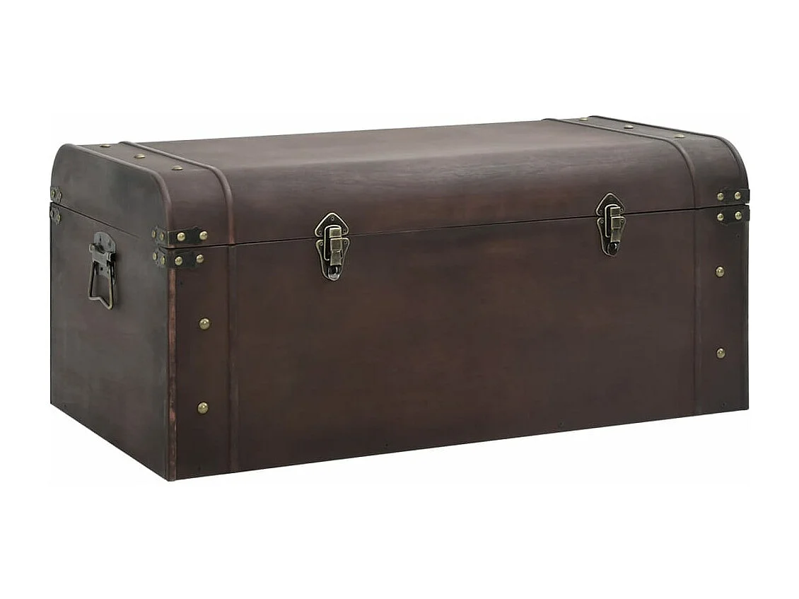 Scrigno del tesoro con chiusure in compensato marrone scuro