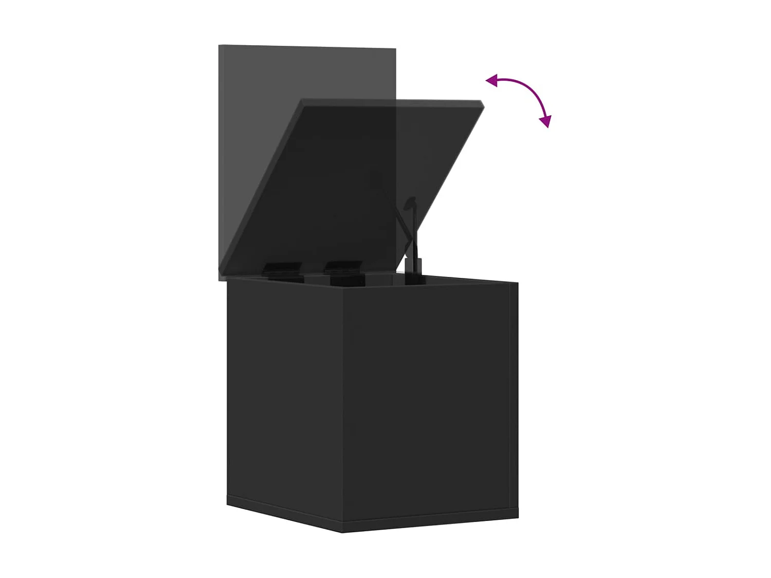 Schwarze Aufbewahrungsbox 30x35x35 cm aus Holzwerkstoff