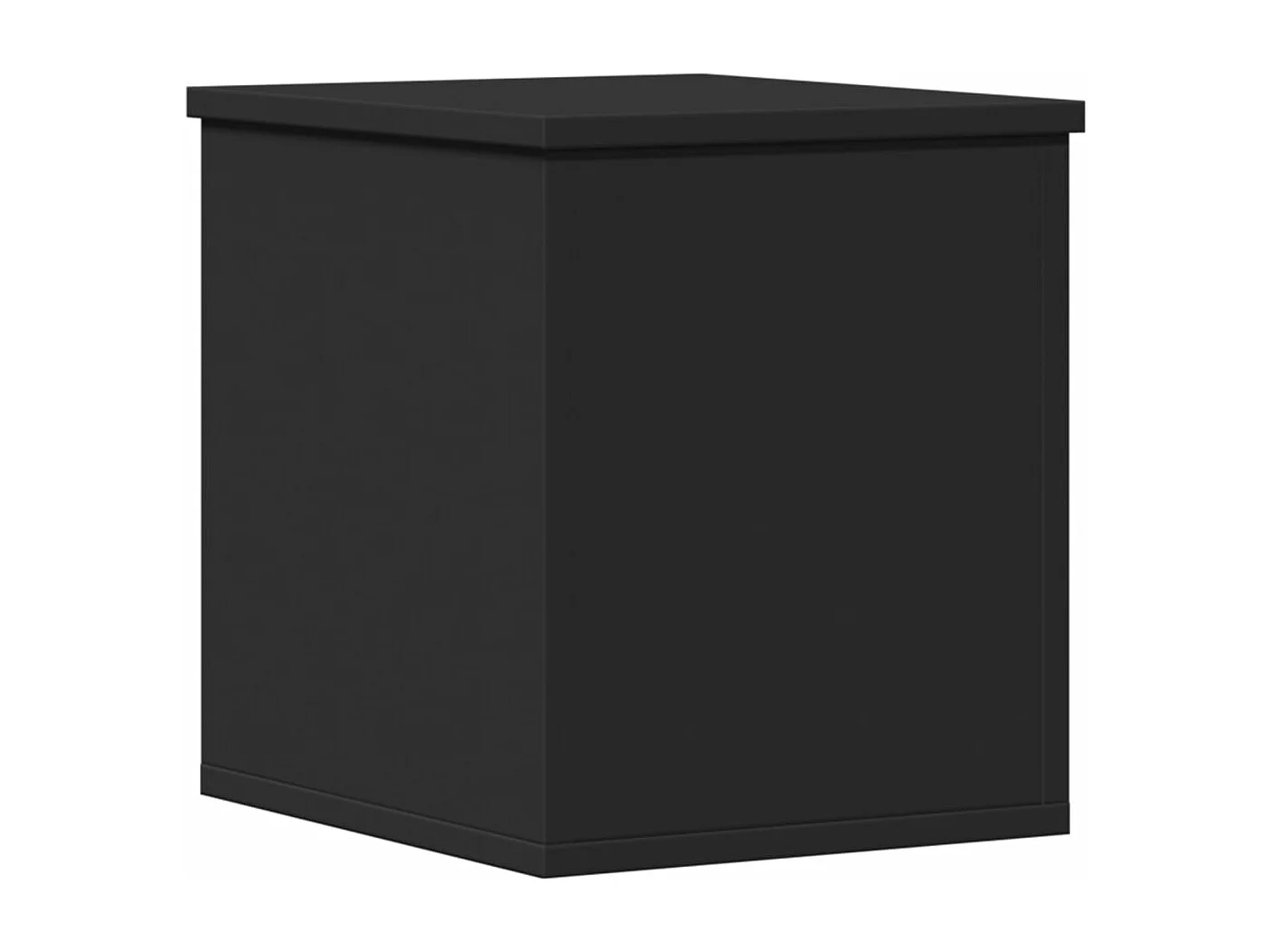 Boîte de rangement noir 30x35x35 cm bois d'ingénierie
