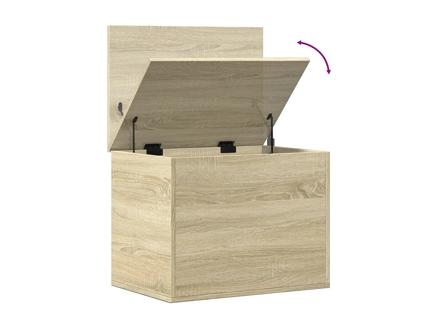 Caja de almacenaje roble Sonoma 60x42x46 cm madera contrachapada