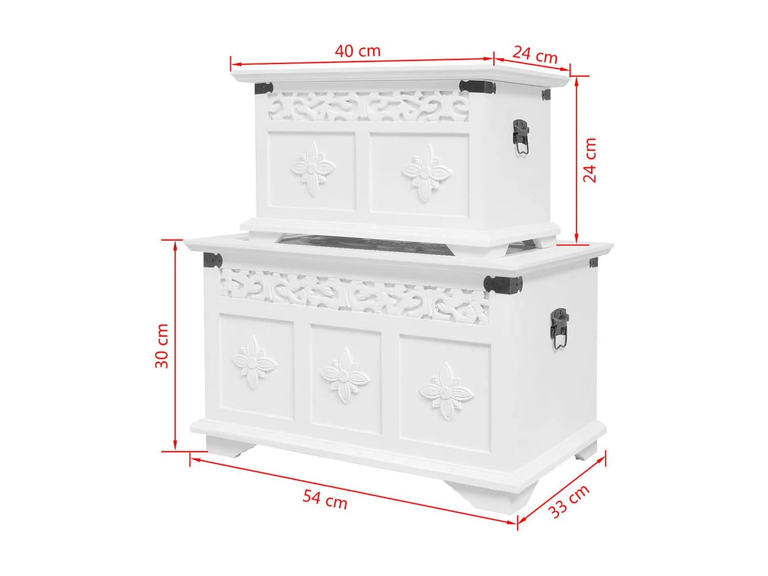 Ensemble de deux coffres de rangement Blanc