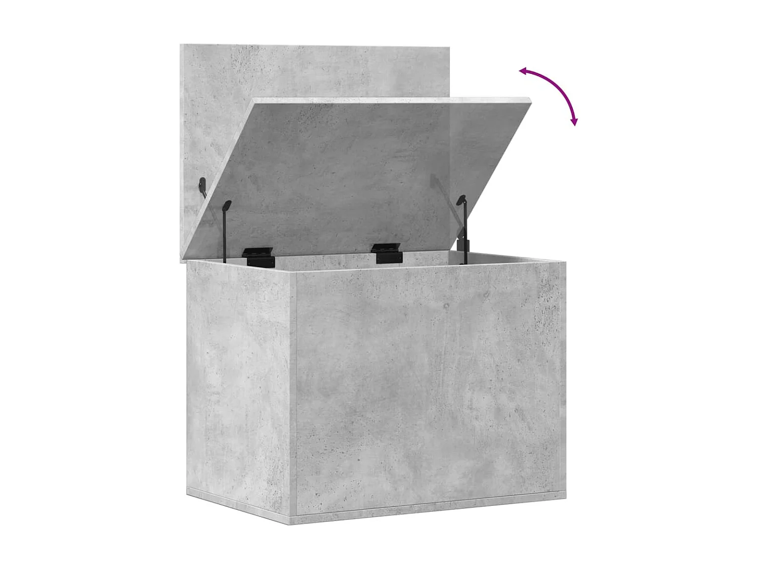 Baule portaoggetti grigio cemento 60x42x46 cm in multistrato