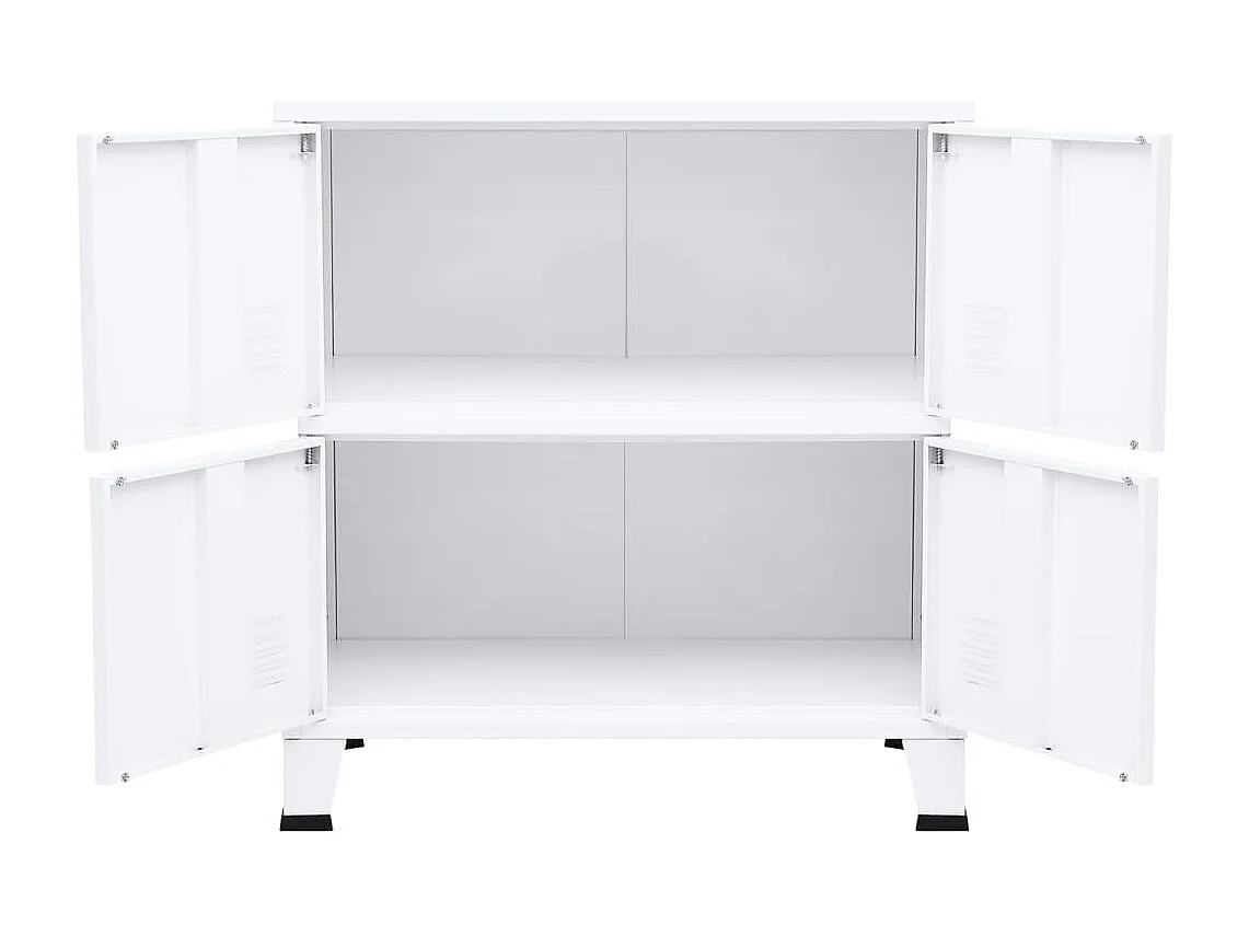 Caja de almacenamiento industrial Blanco 75x40x80 cm Acero