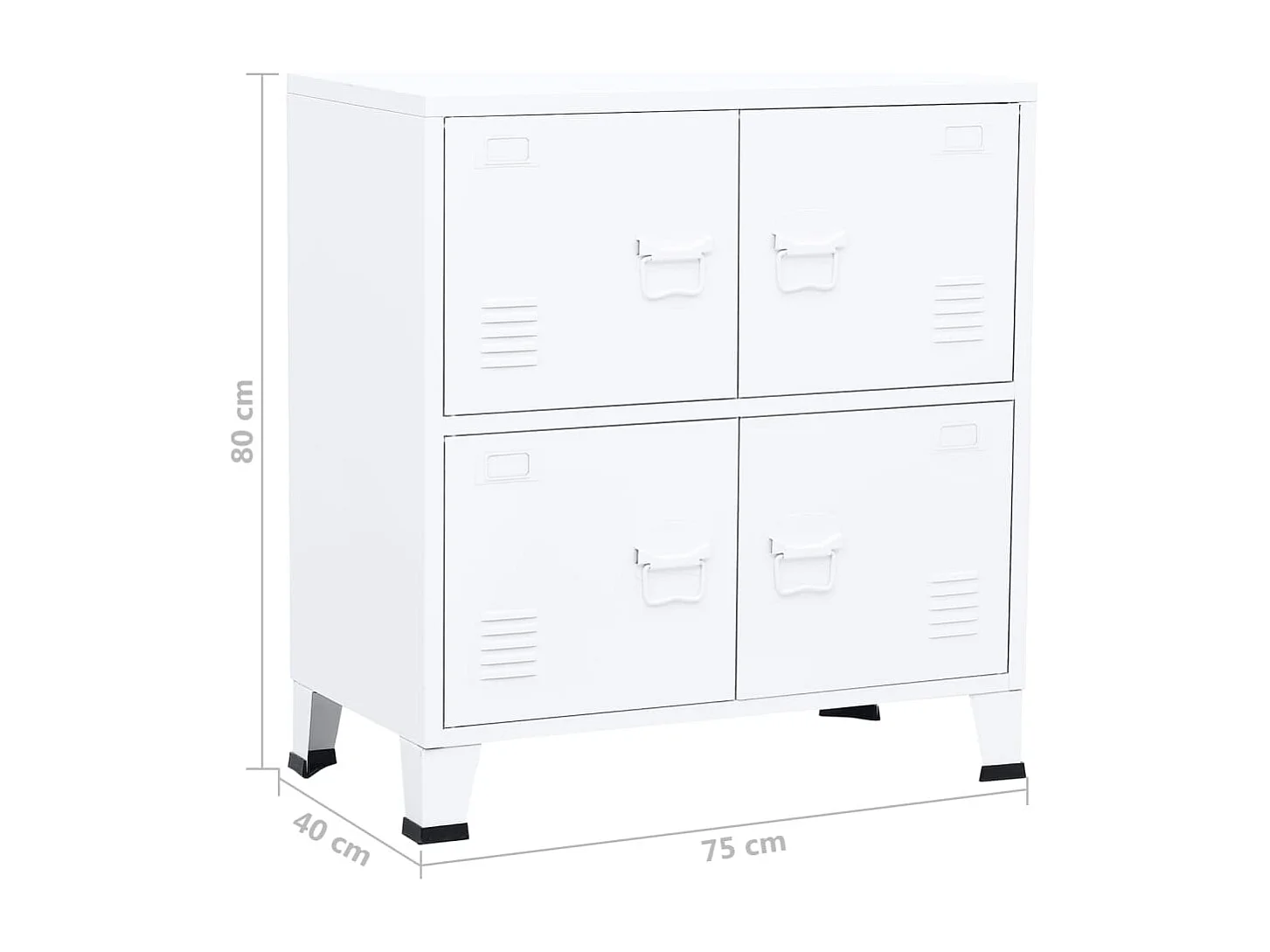 Caja de almacenamiento industrial Blanco 75x40x80 cm Acero