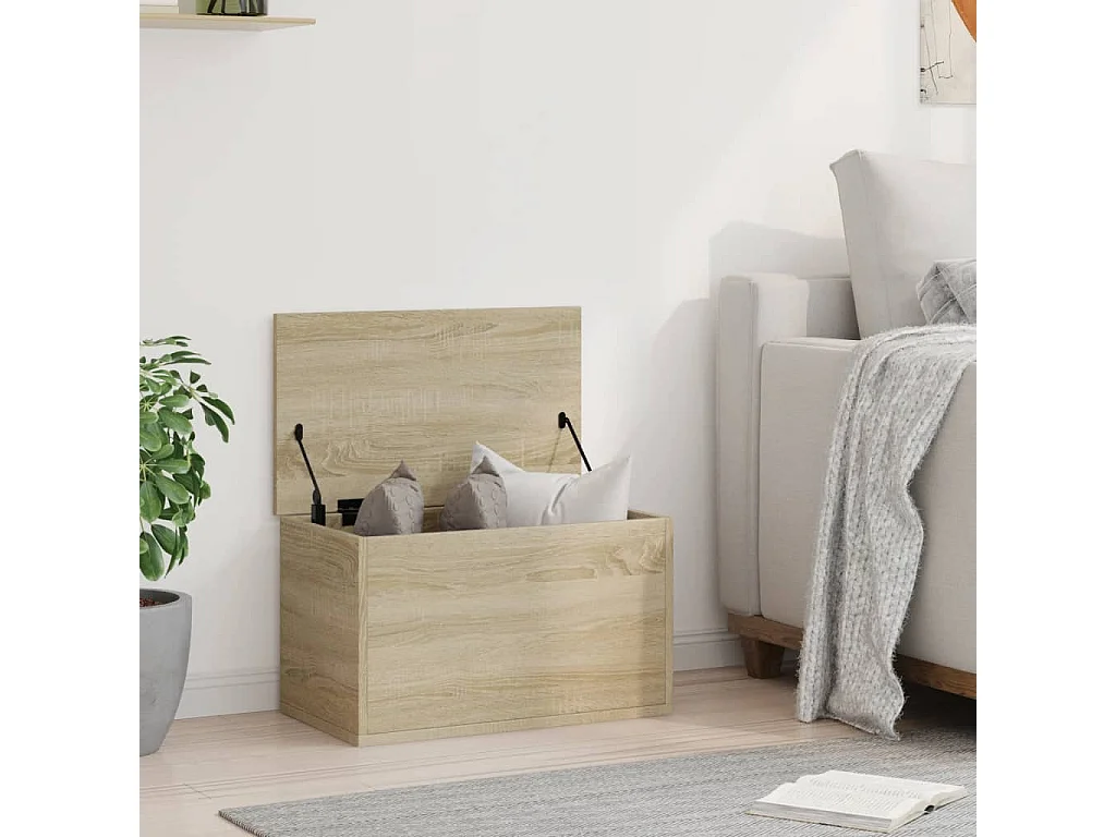Boîte de rangement chêne sonoma 60x35x35 cm bois d'ingénierie