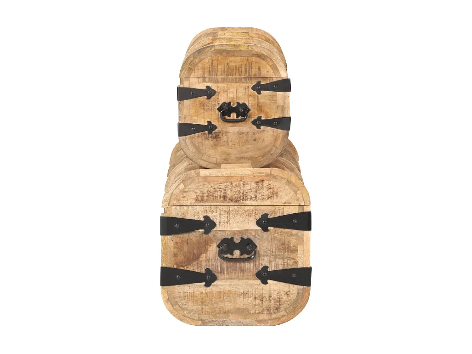 Cassettiere portaoggetti, 2 pz. Legno massello di mango