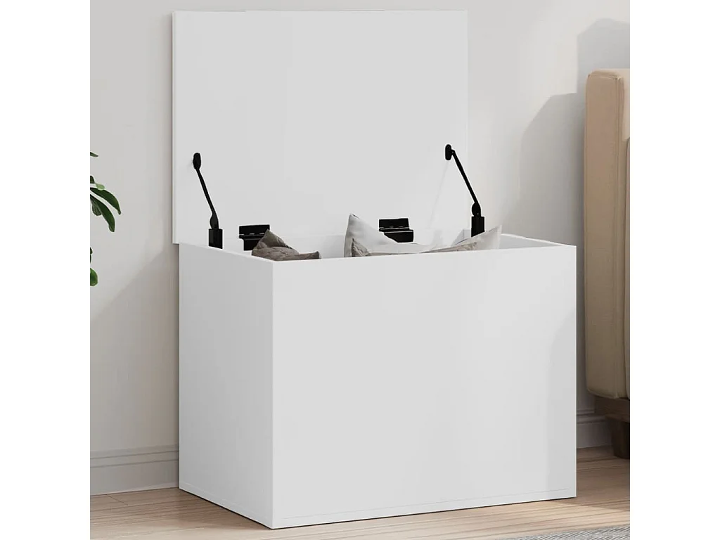 Boîte de rangement blanc 60x42x46 cm bois d'ingénierie