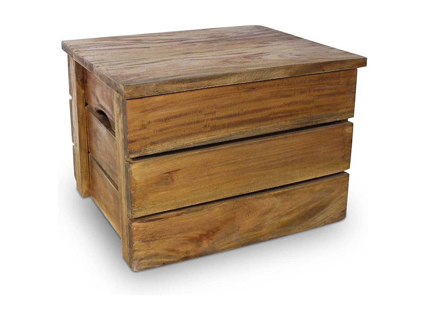 Juego de cajas de almacenamiento de madera maciza de caoba de 2 piezas.