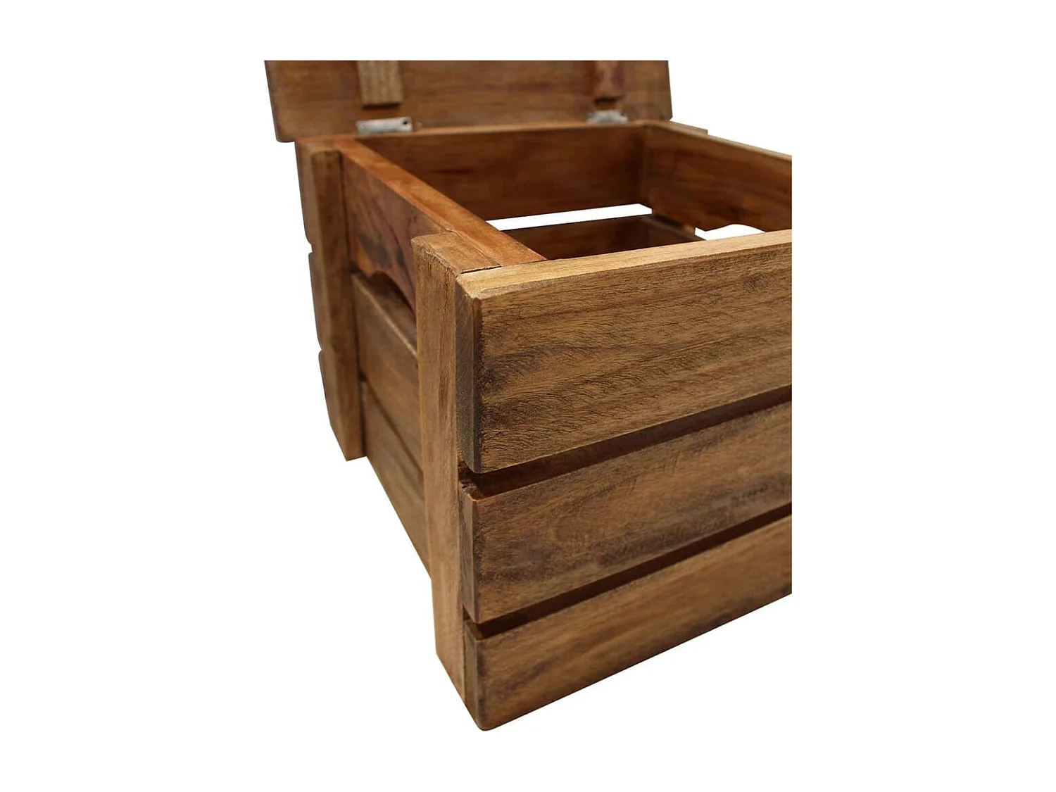 Juego de cajas de almacenamiento de madera maciza de caoba de 2 piezas.