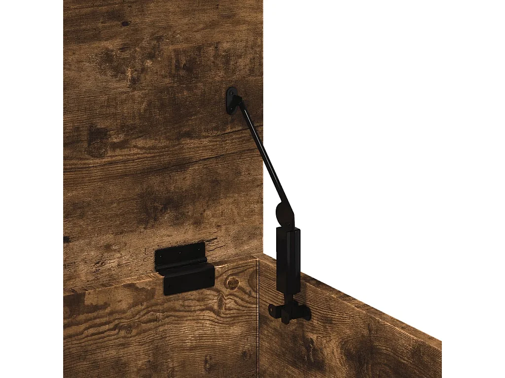 Boîte de rangement chêne fumé 60x42x46 cm bois d'ingénierie